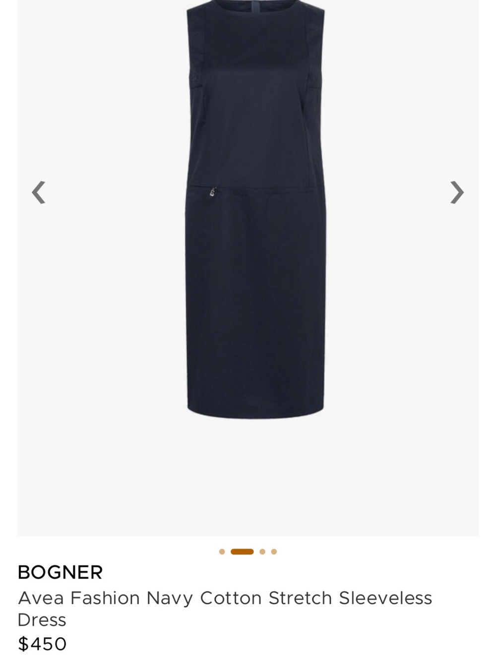 BOGNER | Sz 12 Navy Shift | Avea Fashion Navy Cotton Stretch Sleeveless Dress